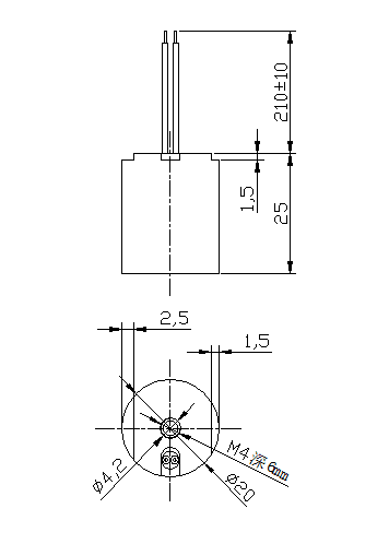 电器开关电磁铁尺寸图