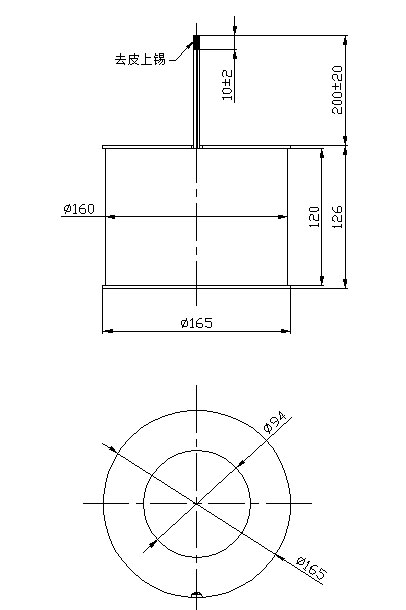平等磁场电磁螺线管产品尺寸图