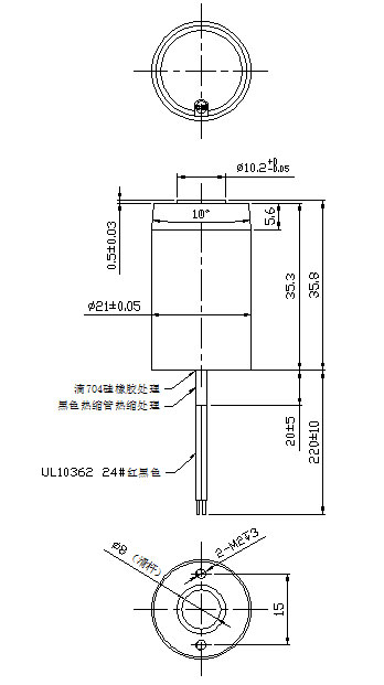 水阀用牵引式电磁阀尺寸图